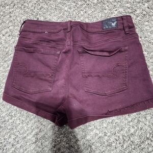 American Eagle Outfitters Women's Dark Red Jean Shorts